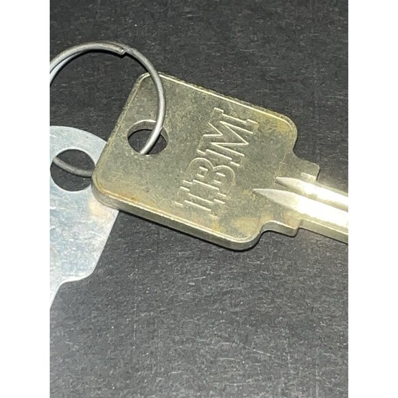 Vtg 1990s 2 IBM Keys w/ Record Number & Destroy Tag Set of Two Brass Aluminum - Picture 2 of 5